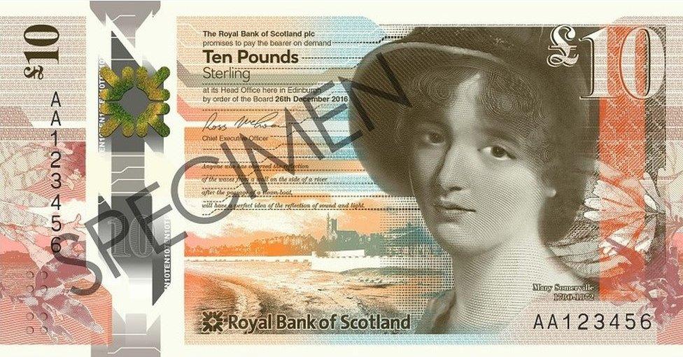 New RBS £10 note feature Mary Somerville