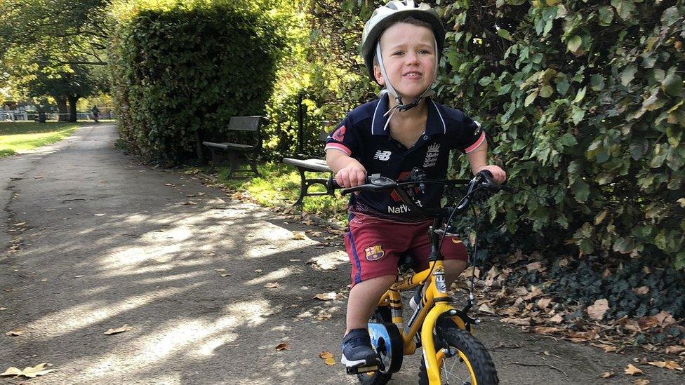 Sam on his bike