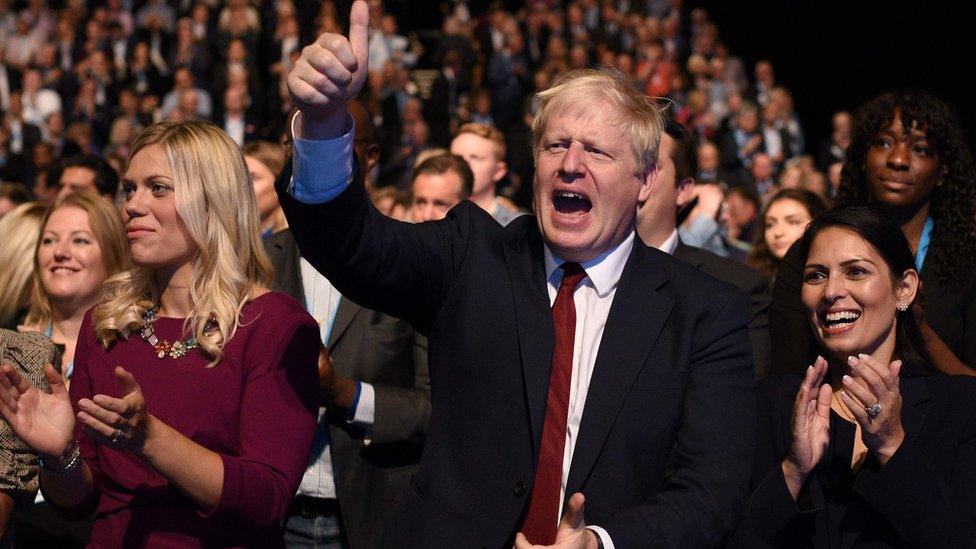 Boris Johnson at Tory Party conference