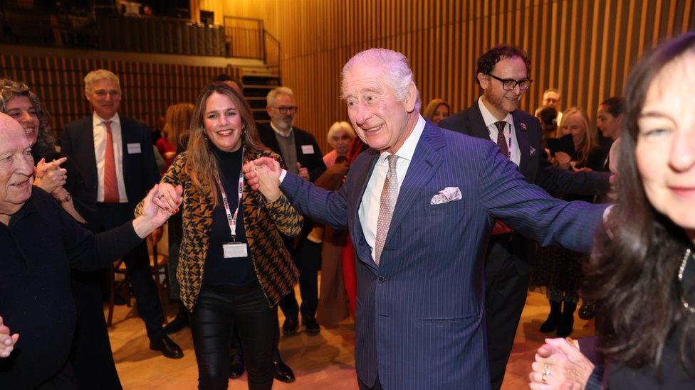 King Charles III during a visit to the JW3 Jewish community centre in London as the Jewish community prepares to celebrate Chanukah.