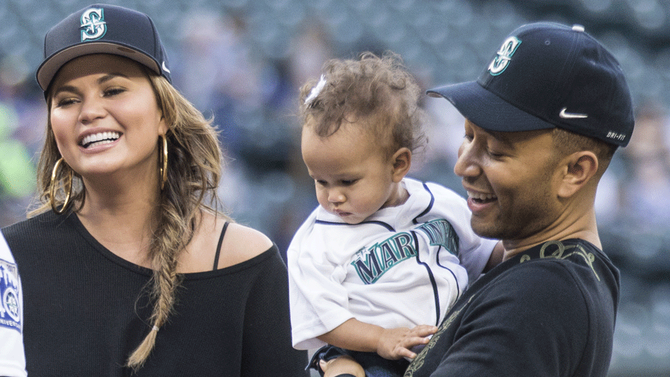 Chrissy Teigen and John Legend with daughter Luna