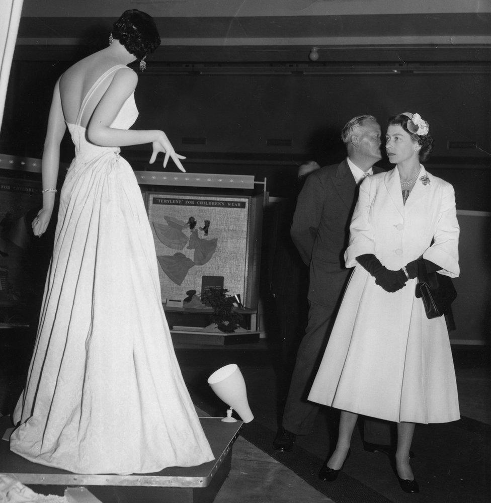 Queen Elizabeth II at the Imperial Chemical Industries works at Wilton in June 1956.