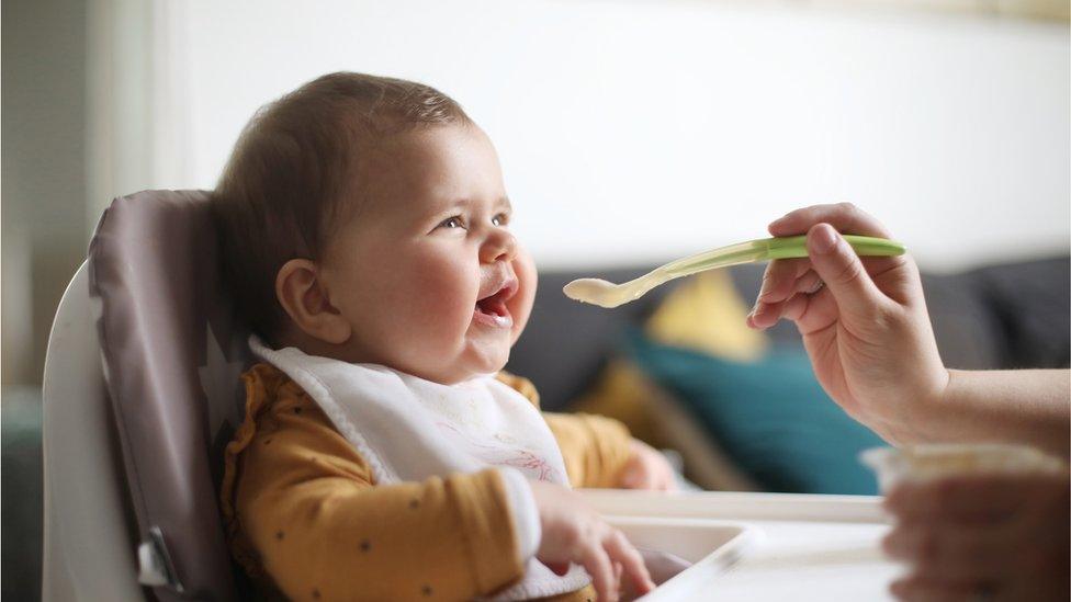 Baby with food