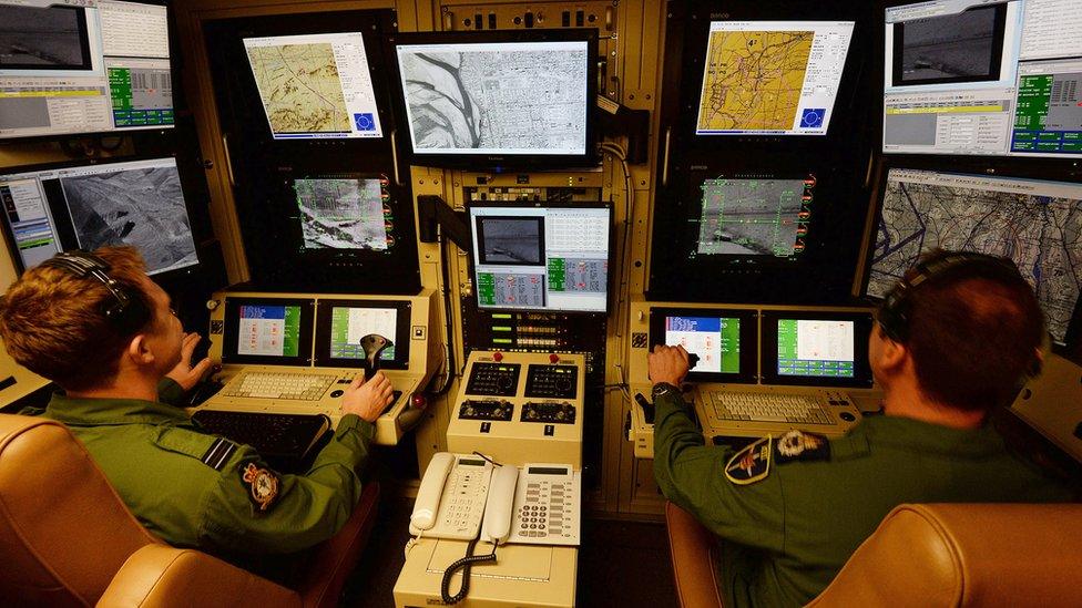 Control room at RAF Waddington in Lincolnshire