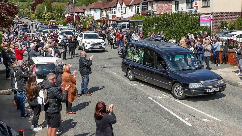 Funeral cortege for Dr Saad Al-Dubbaisi in Ramsbottom