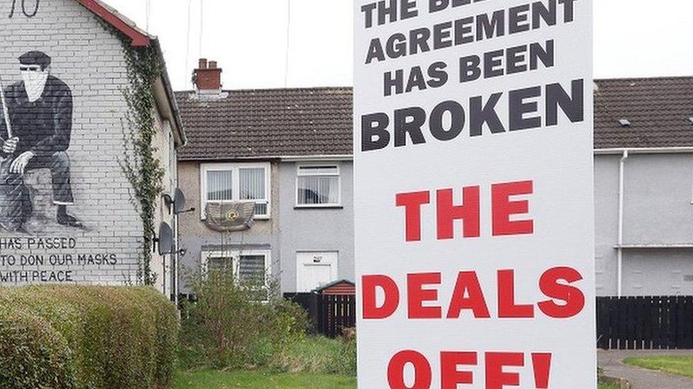 A mural claiming the Belfast (Good Friday) Agreement has been broken by the Northern Ireland Protocol