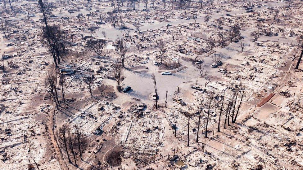 Entire neighbourhoods in the town of Santa Rosa have been destroyed