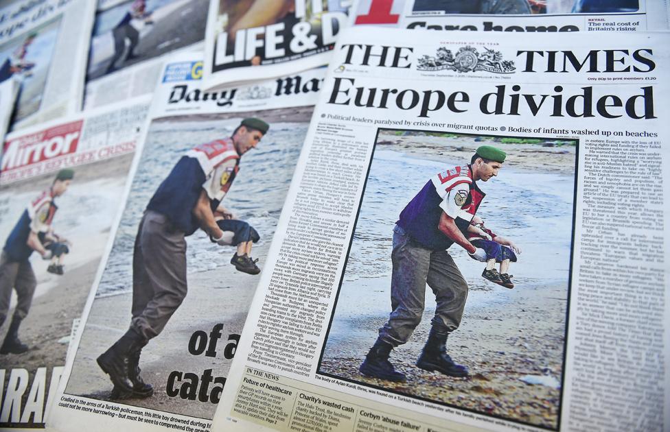 British front pages after a child's body is discovered in Bodrum