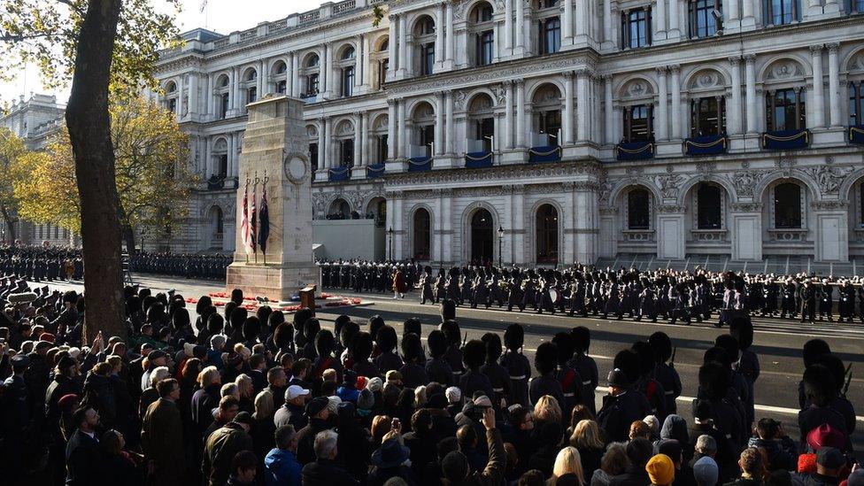 Remembrance Sunday service at the Cenotaph memorial in 2019