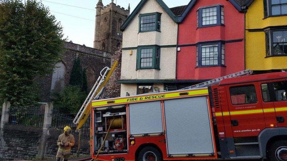 Fire crews at the church