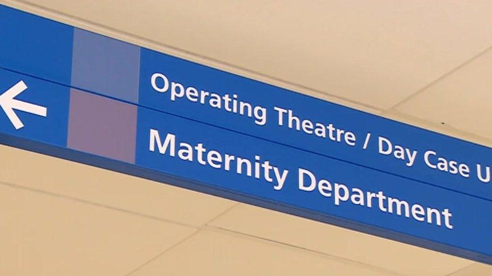 Maternity ward sign