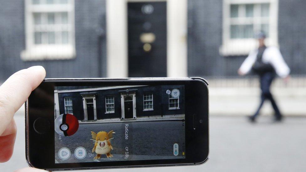 Pokemon Go being used outside Number 10 Downing Street