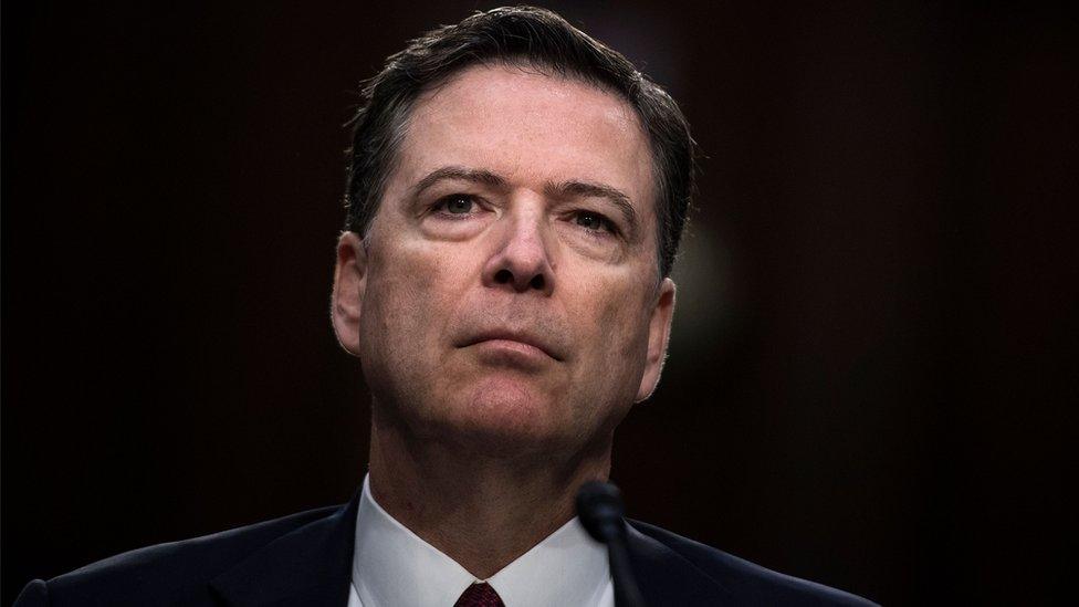 Ousted FBI director James Comey listens during a hearing before the Senate Select Committee on Intelligence on Capitol Hill in Washington DC, 8 June 2017