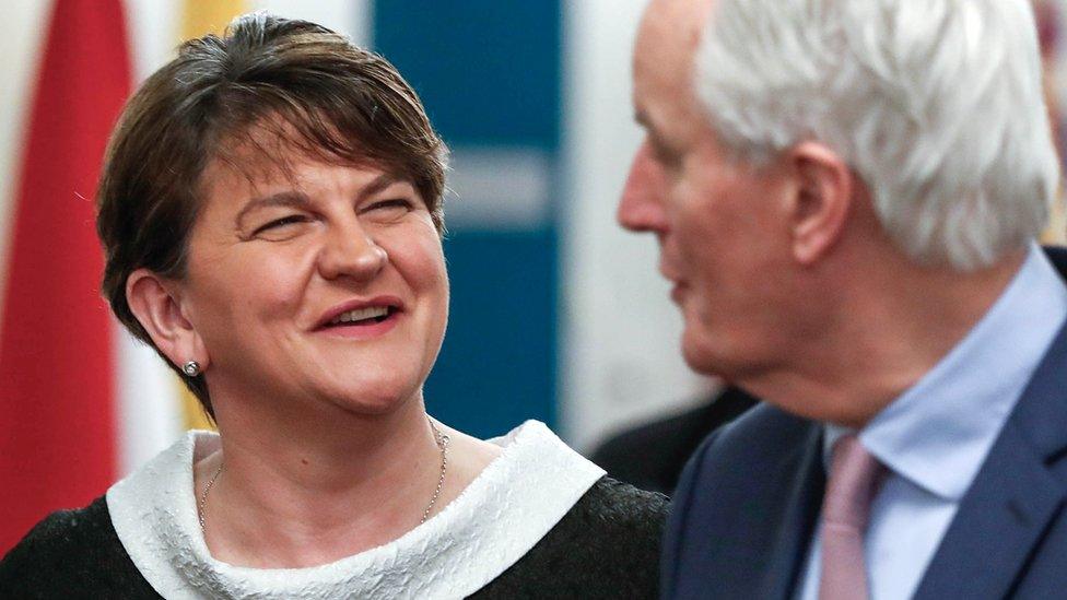 Arlene Foster and Michel Barnier