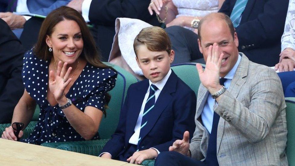 Prince George joined his parents the Duchess of Cambridge and Prince William to watch the game from the royal box