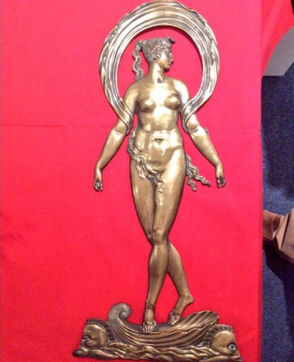 Brass figure from fireplace in the original Deepdene House