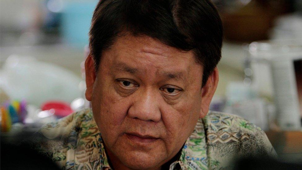 Filipino Cebu City Mayor-elect Tomas Osmena speaks during reward ceremony rites in Cebu City, Philippines, 19 May 2016.