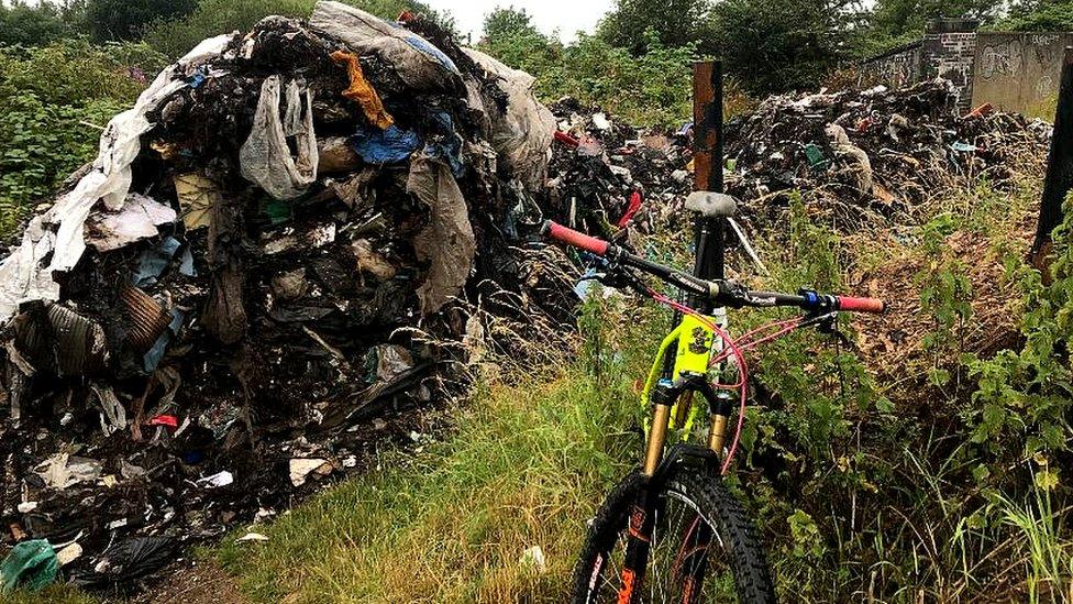 Garbage mountain on Fallowfield Loop