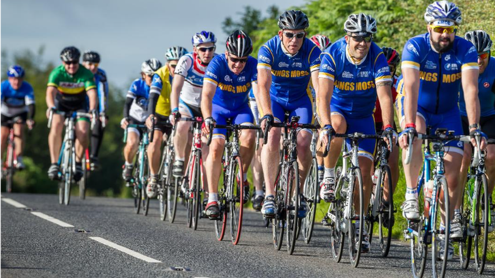 Cyclists on the road