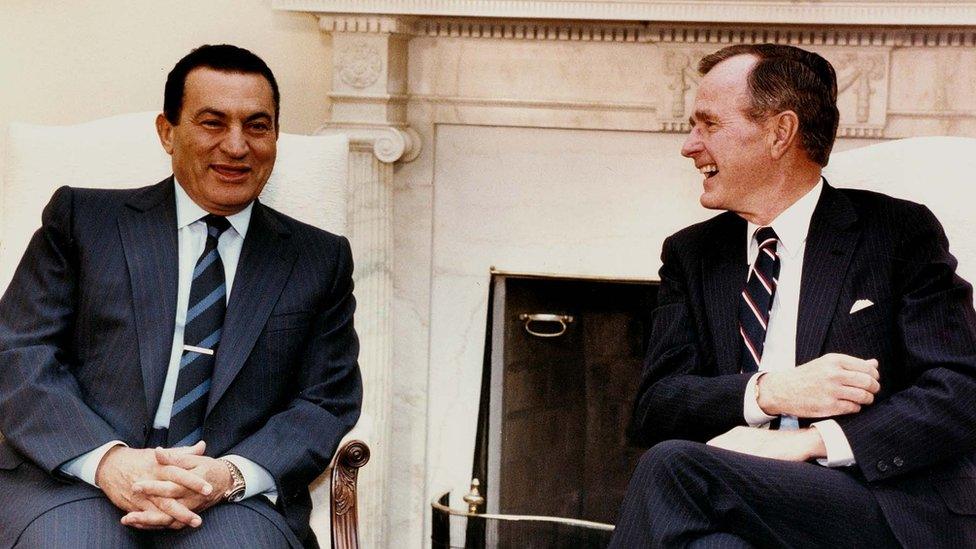 President Mubarak and President Bush snr