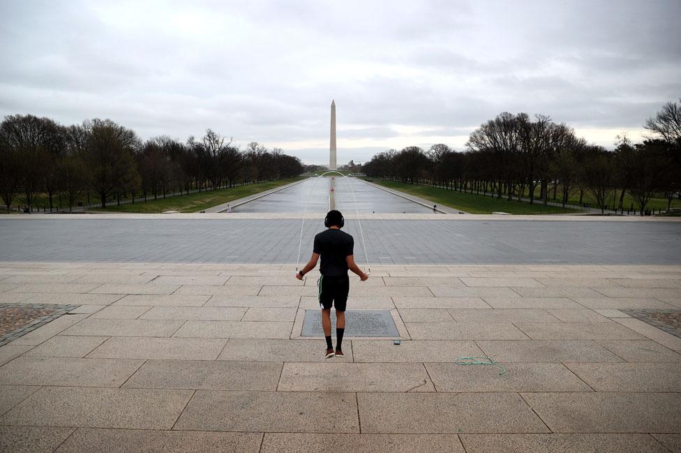 The view from Lincoln Memorial across the National Mall in Washington, DC