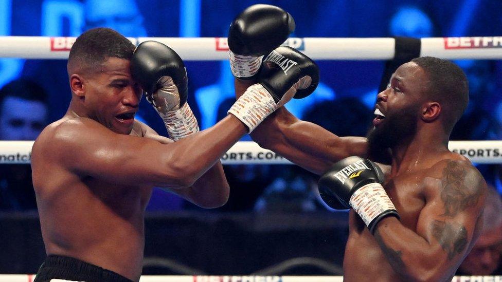 Luis Palmer (right) pictured during a fight