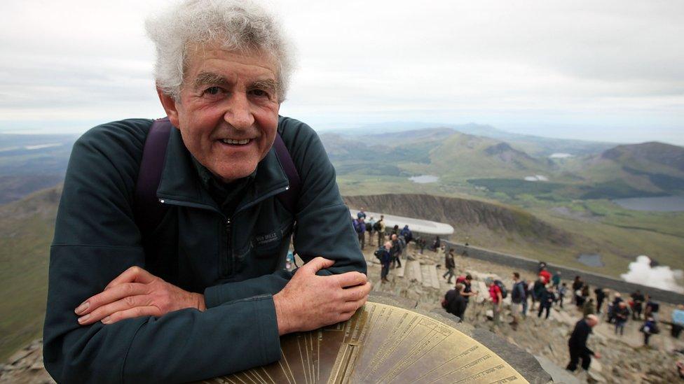 Rhodri Morgan reaches the summit of Snowdon to open the new £8.4m visitor centre and cafe on June 12, 2009