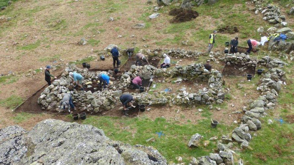 Archaeological dig at Seathwaite in the Duddon Valley, Cumbria