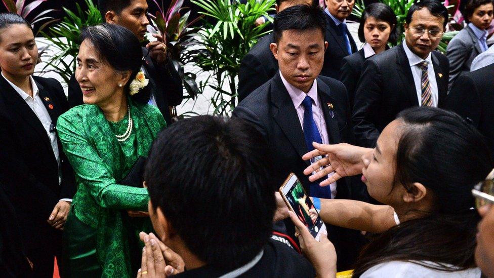 Aung San Suu Kyi in Singapore