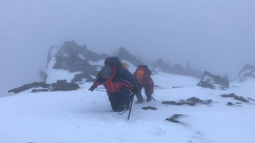 Rescuers spent four hours on the mountain