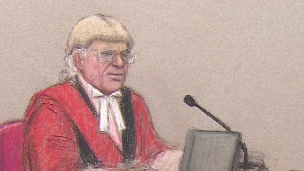 Court drawing of a judge