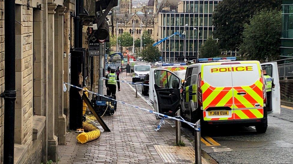 Police at the scene in Morley Street