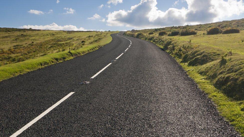 White lines along country roads