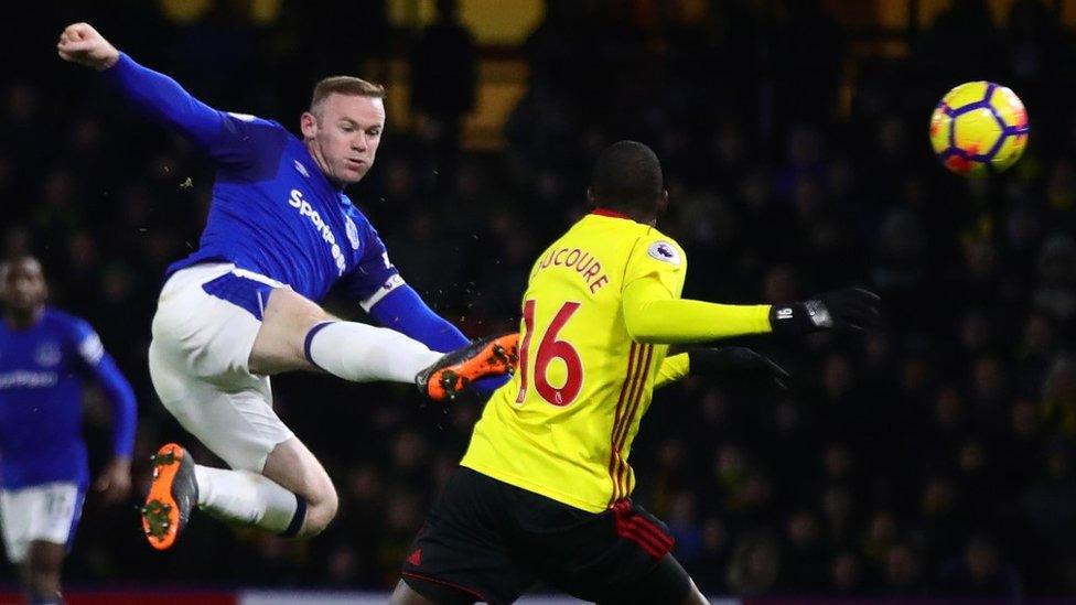 Wayne Rooney in action for Everton v Watford