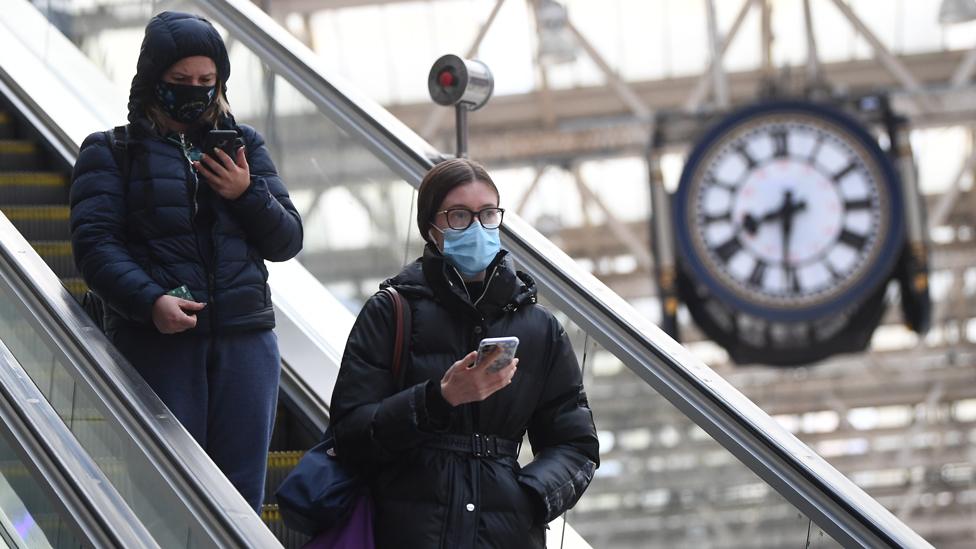 Commuters at Waterloo Station, London