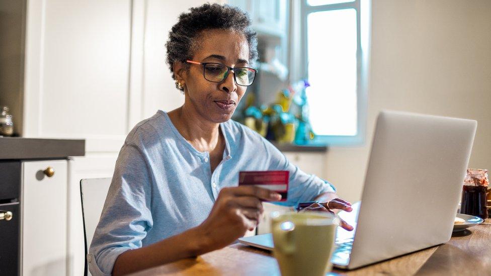 Woman with credit card