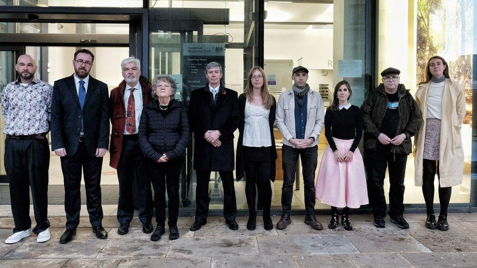 Greenpeace activists at Chelmsford Magistrates' Court