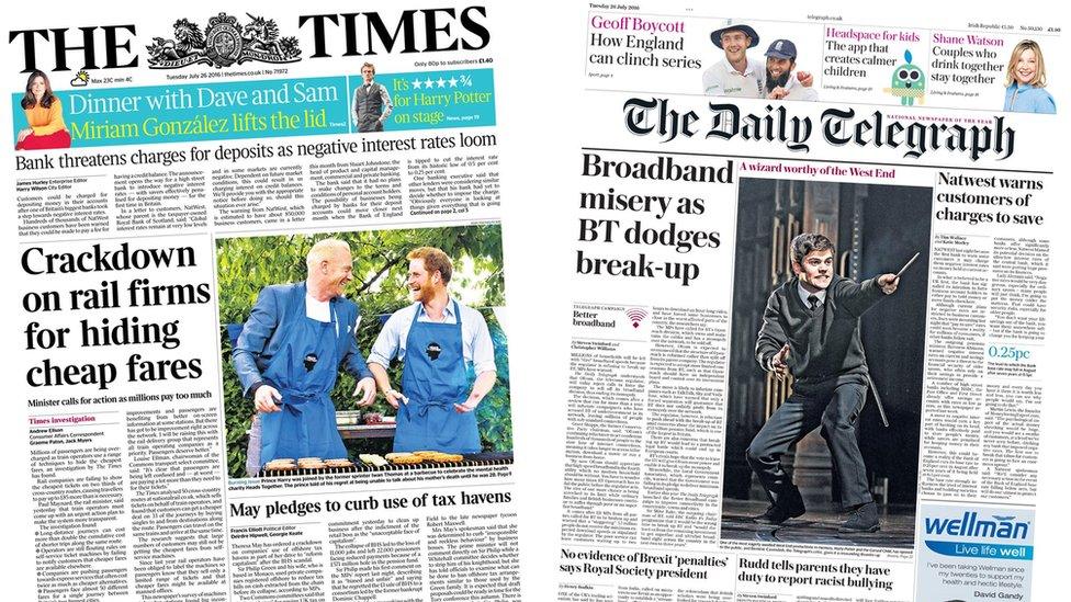 Times/Telegraph front pages