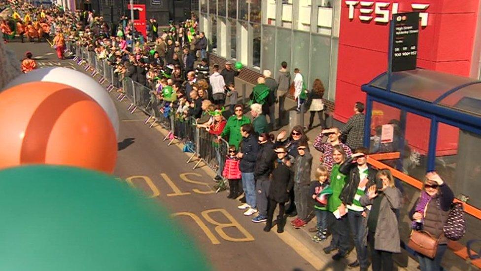 St Patrick's Day parade in Birmingham