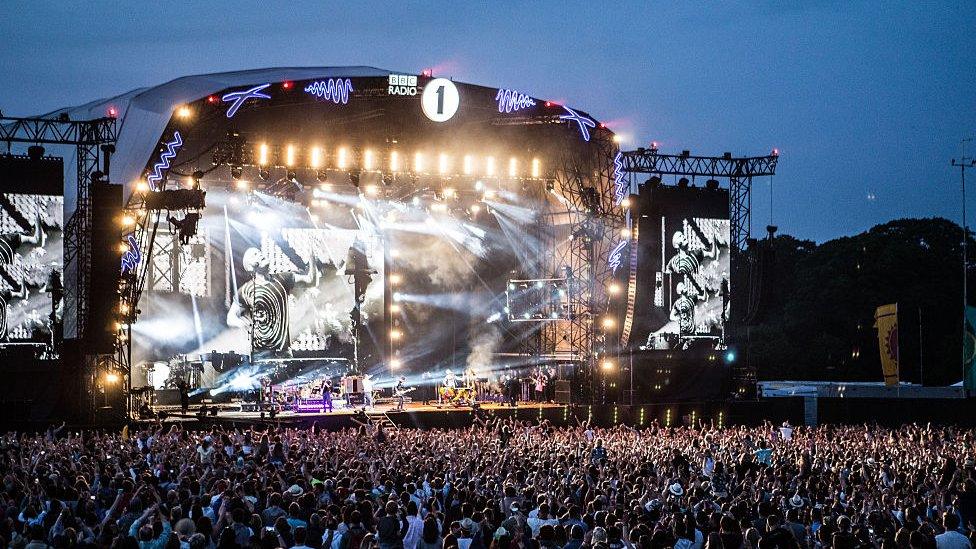 Radio 1 big weekend - stage with big crowds