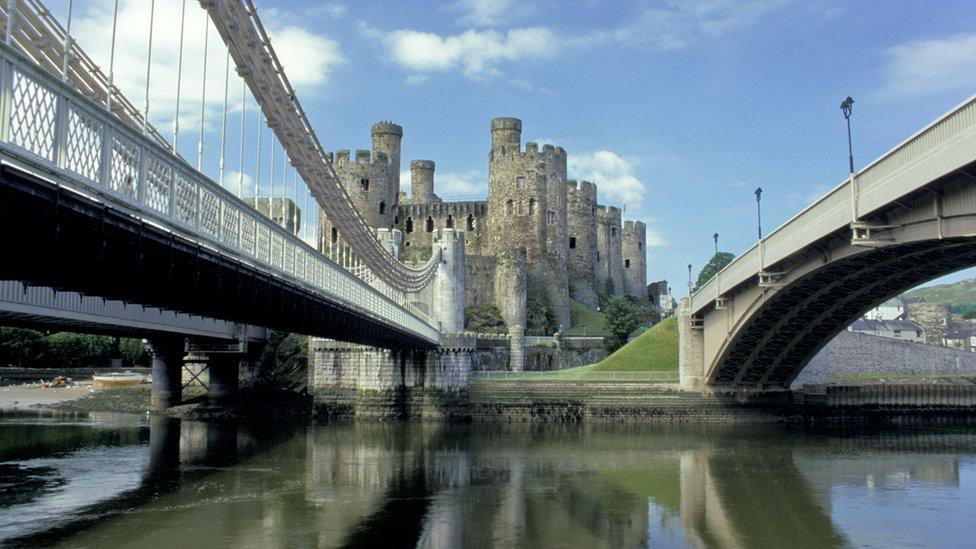 Bridges leading to Conwy Castle