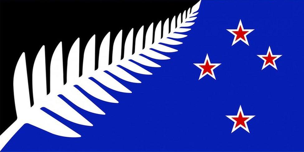 Silver Fern (black white and blue) - Kyle Lockwood