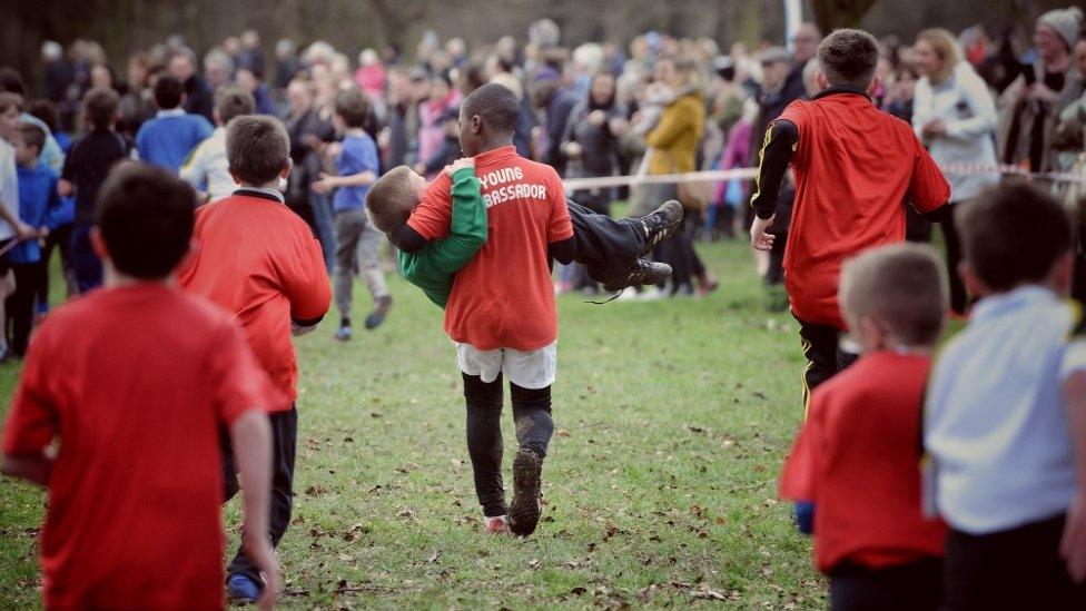 Runners at cross-country event