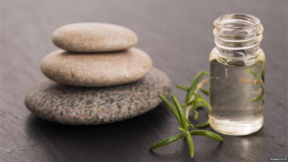 Rosemary oil in bottle