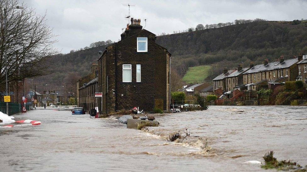 Flooding in Mytholmroyd