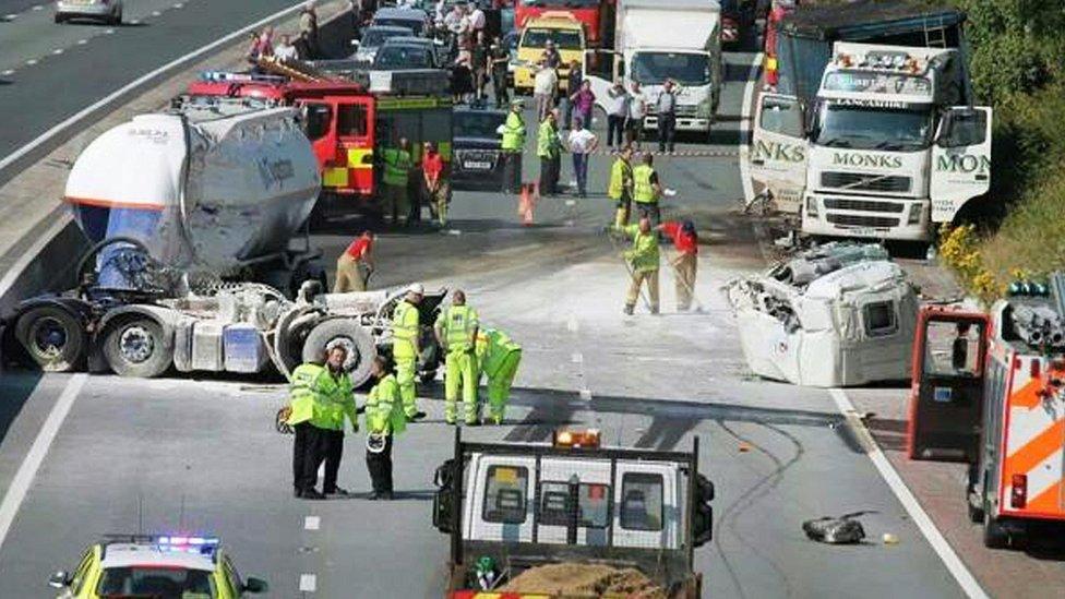 Cement spillage on M6