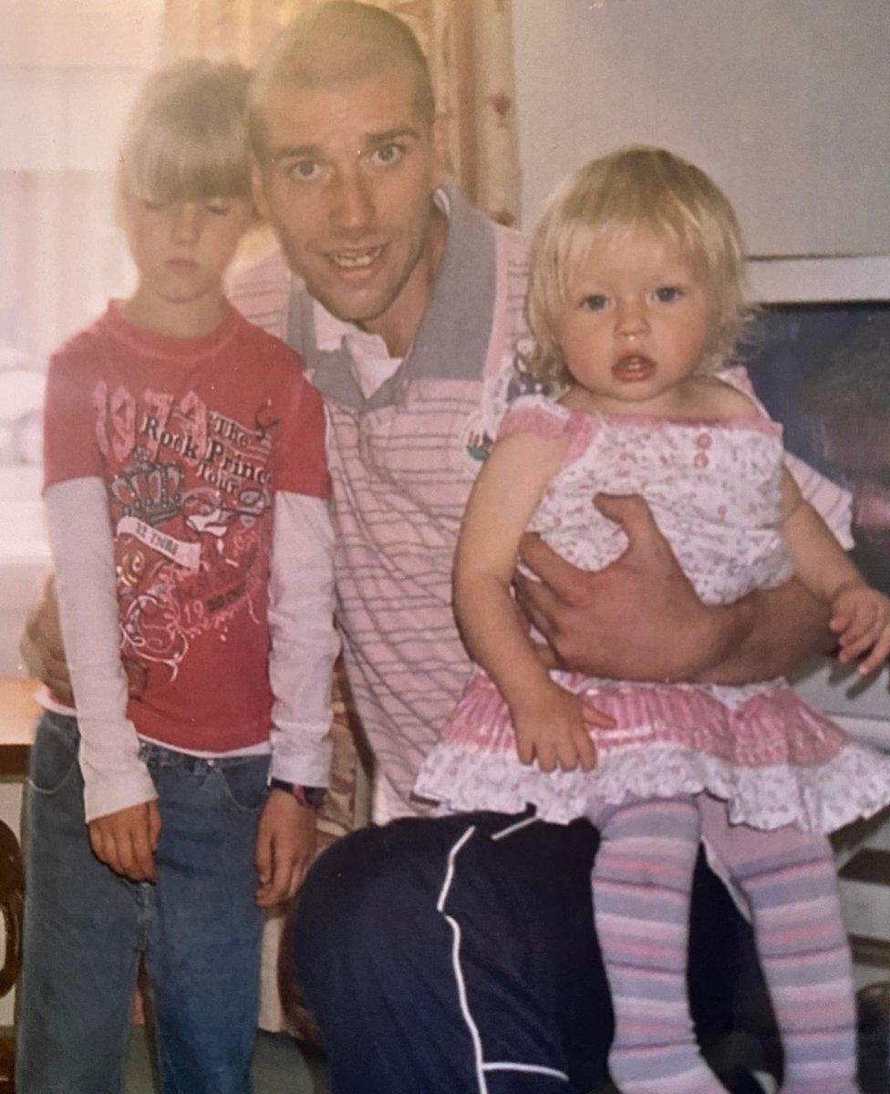 Corrina Bowman with her father and younger sister