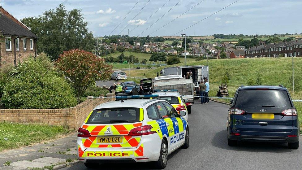 Police in Treefield Close, Wingfield