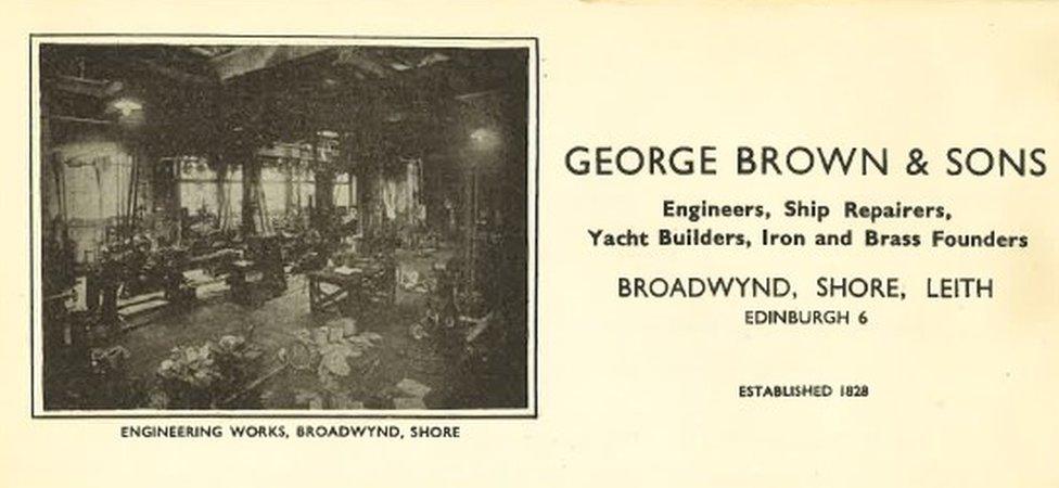 Henry worked at George Brown and Sons in Leith