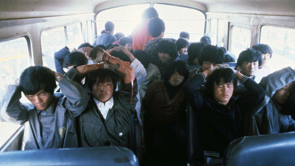 Students arrested during the Gwangju Uprising in 1980.